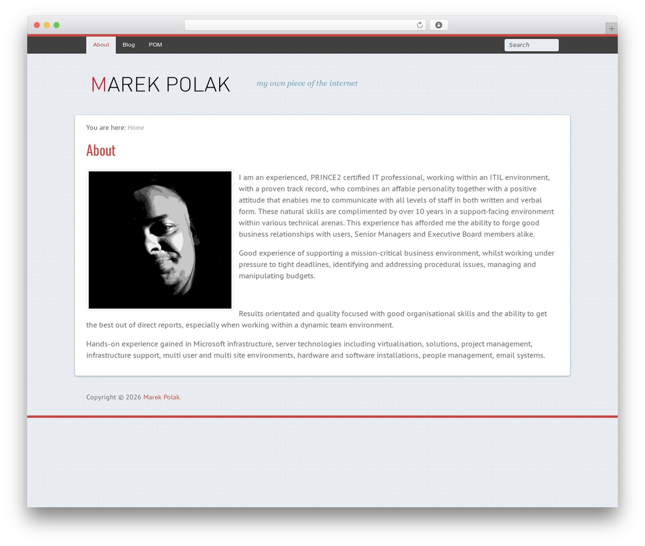Path WordPress website theme - marekpolak.com