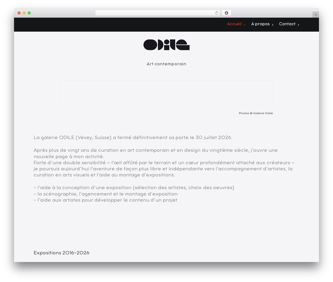 Uncode WordPress theme - galerieodile.ch