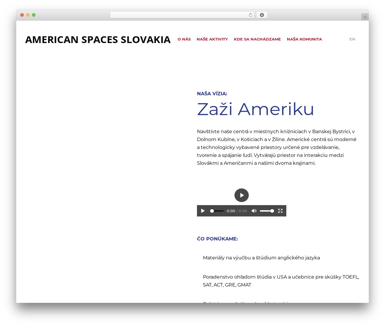 Create WordPress theme - americanspaces.sk