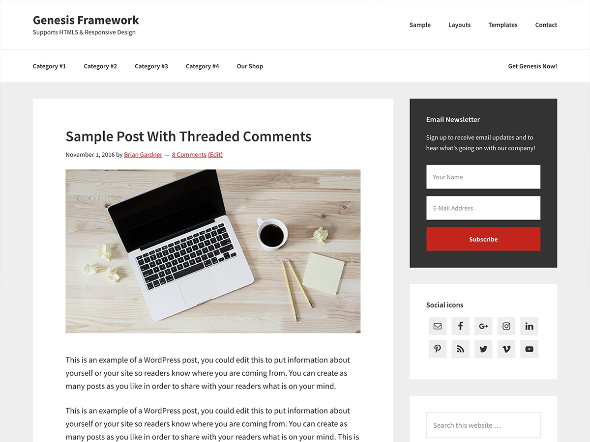 WordPress theme MSC Theme by Pedro