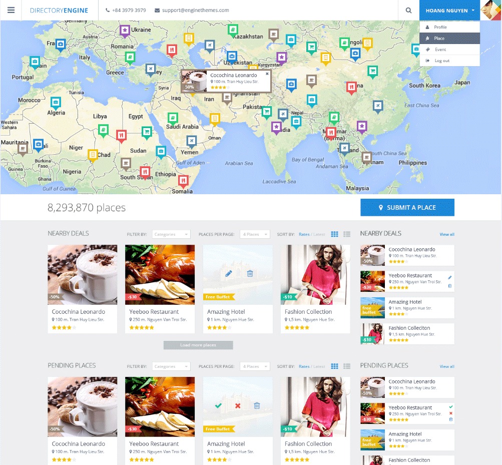 WP theme DirectoryEngine (shared on themelot.net) by EngineThemes Team
