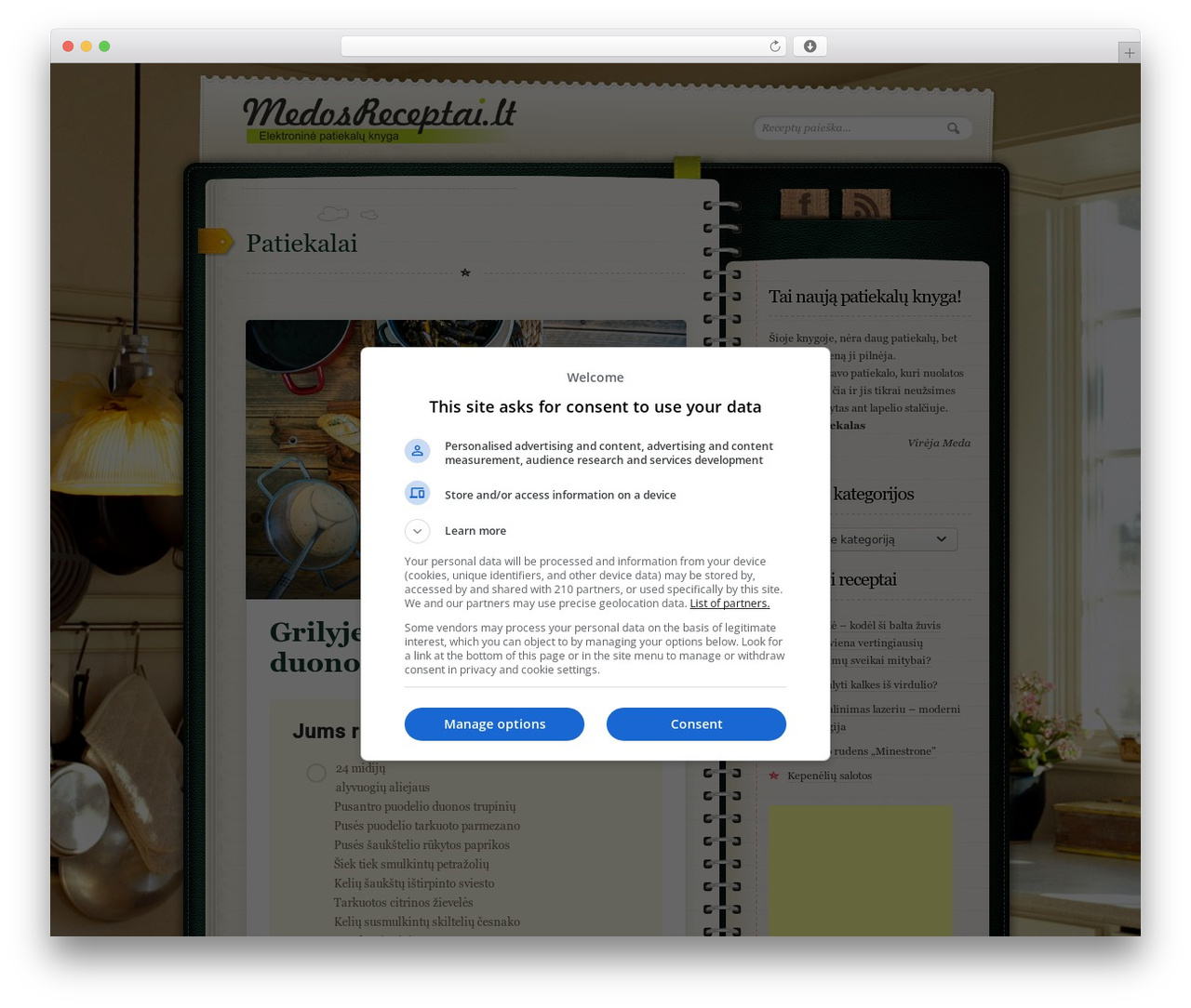 Diary/Notebook WordPress theme - medosreceptai.lt