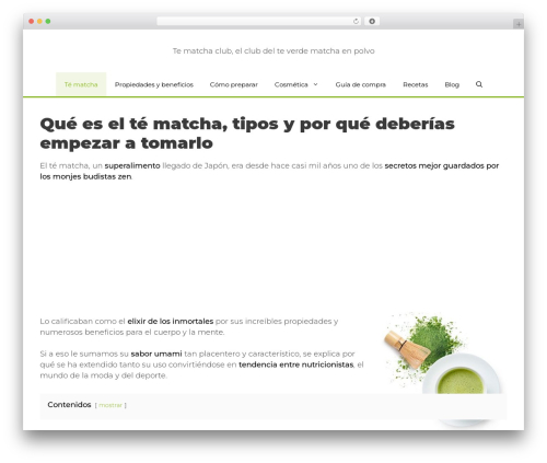 WordPress theme GeneratePress - tematcha.club
