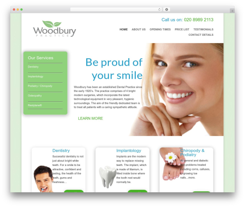 Divi WordPress theme design - woodburypractice.co.uk