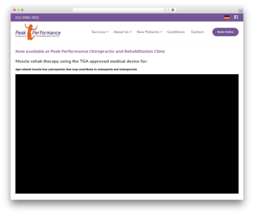 WordPress theme Physio-qt - peakperformancechiro.com.au