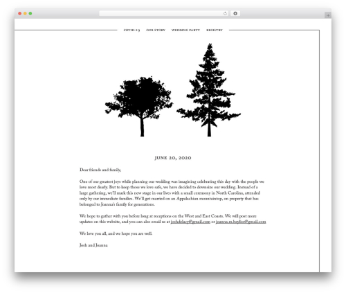Branded WordPress theme - joshandjoanna.com
