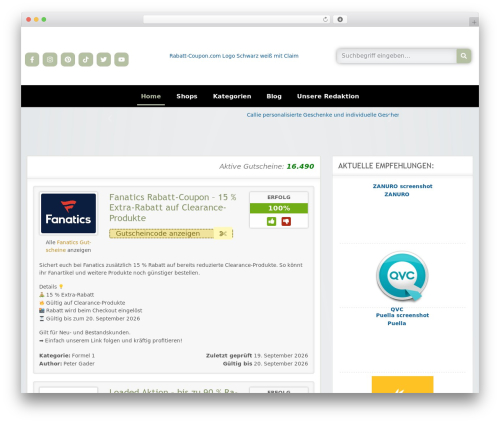 Clipper best WordPress theme - rabatt-coupon.com