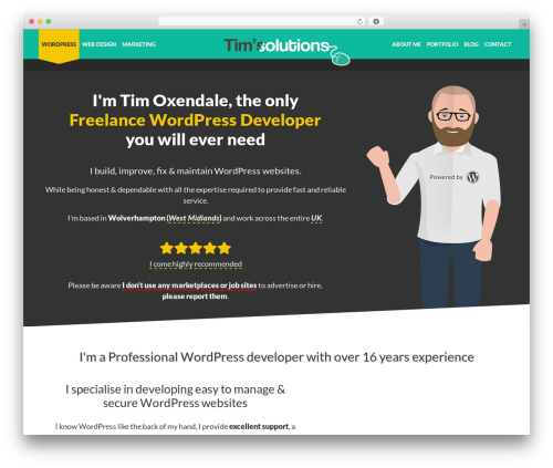 Tim's Solutions theme WordPress - oxendale.net