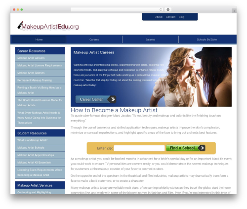 Makeup WP theme - makeupartistedu.org