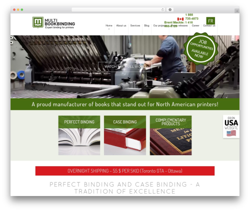 Multi-Reliure WordPress theme design - multibookbinding.com