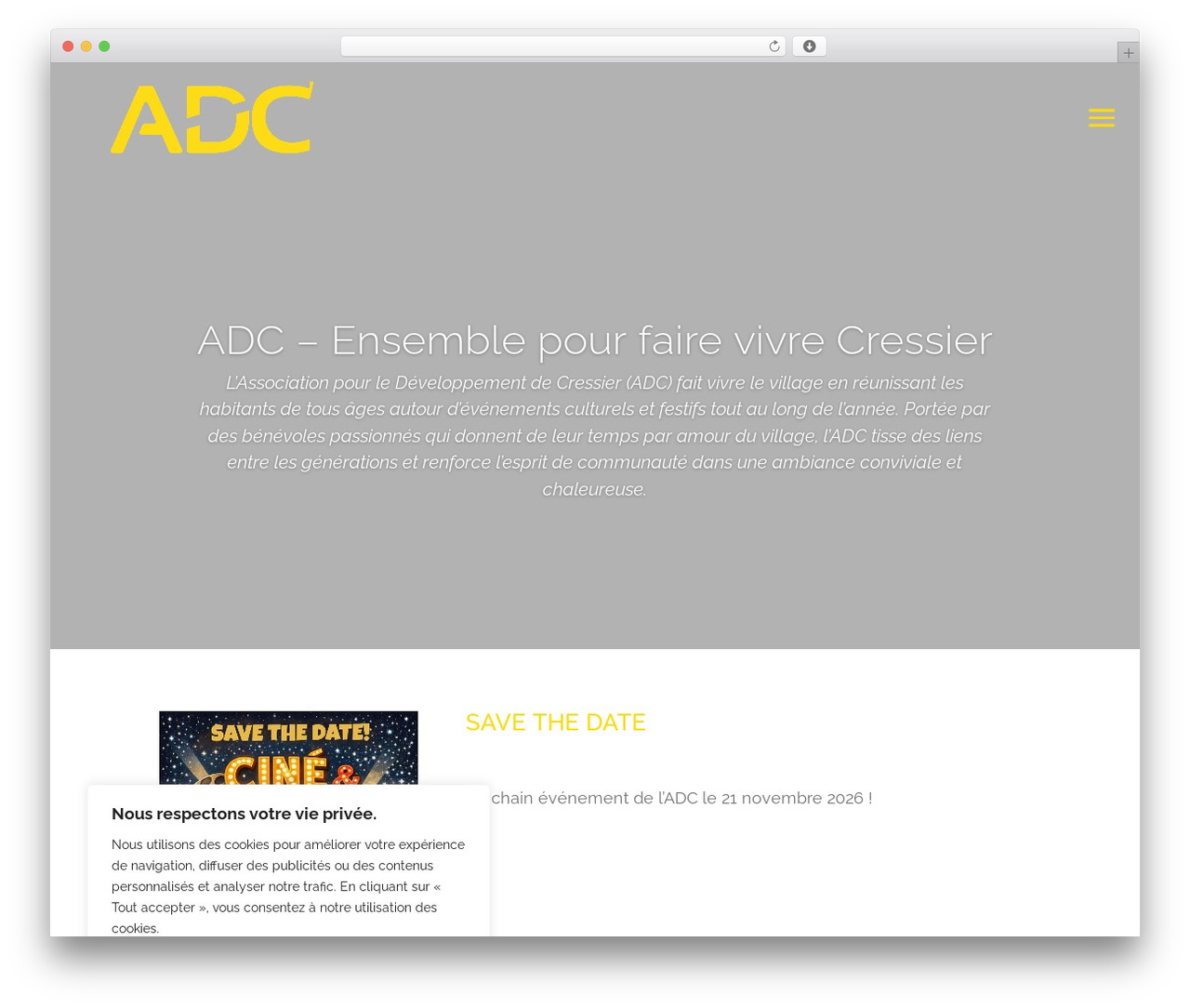 Theme WordPress Divi - cressier-adc.ch