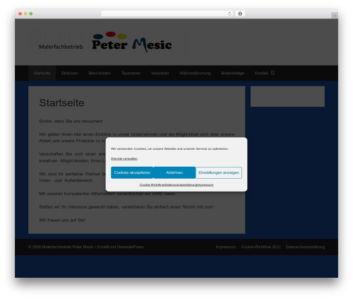 Theme WordPress GeneratePress - maler-mesic.com