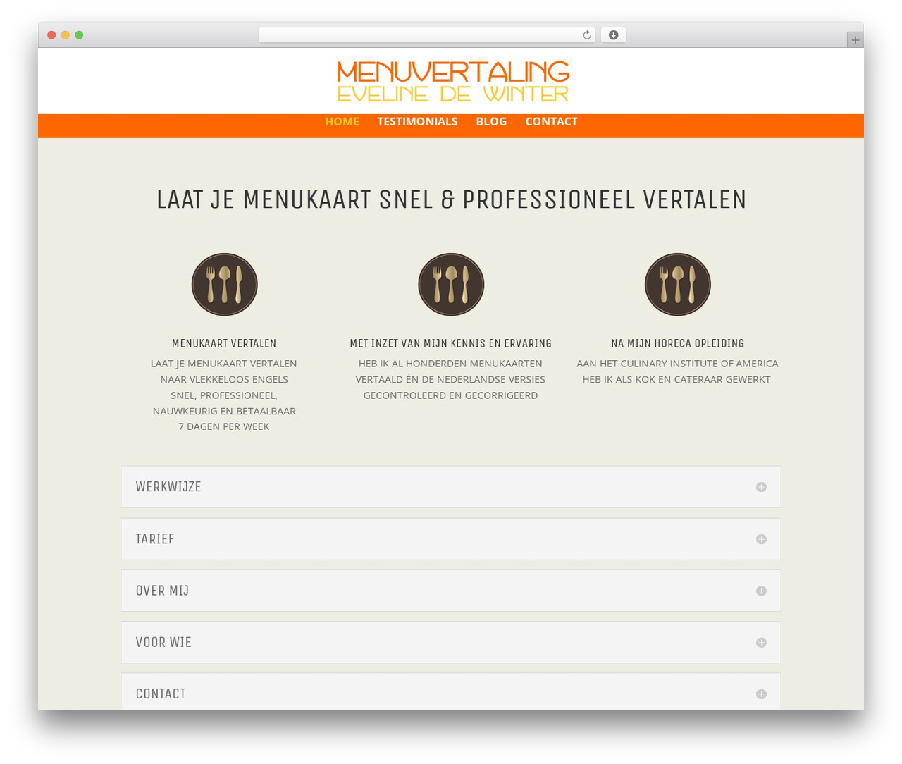 Divi WordPress theme - menuvertaling.nl