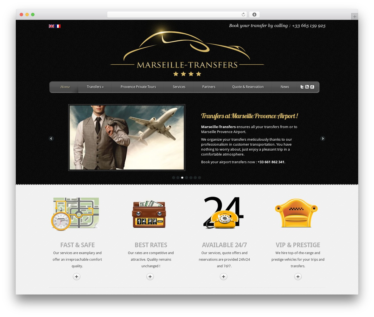 Feather WordPress theme - marseille-transfers.com