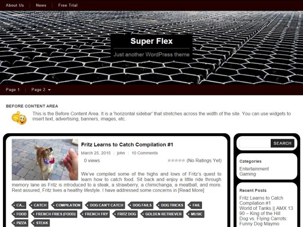 WordPress theme SuperFlex by Super Blog Me