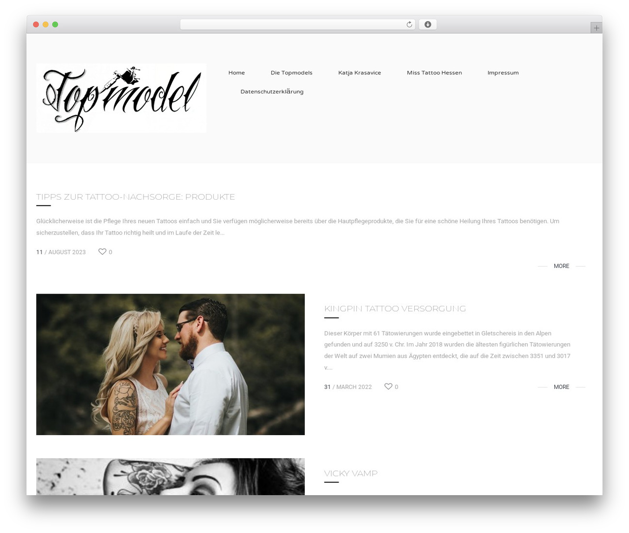 Aspact WordPress theme - tattoo-topmodel.de