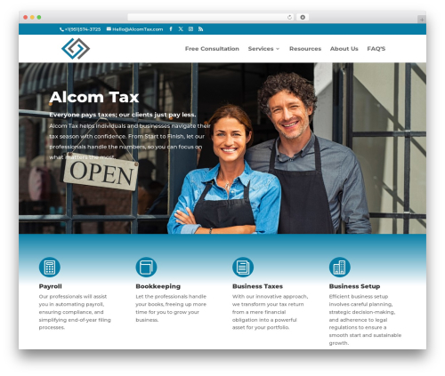 Divi WordPress theme - alcomtax.com