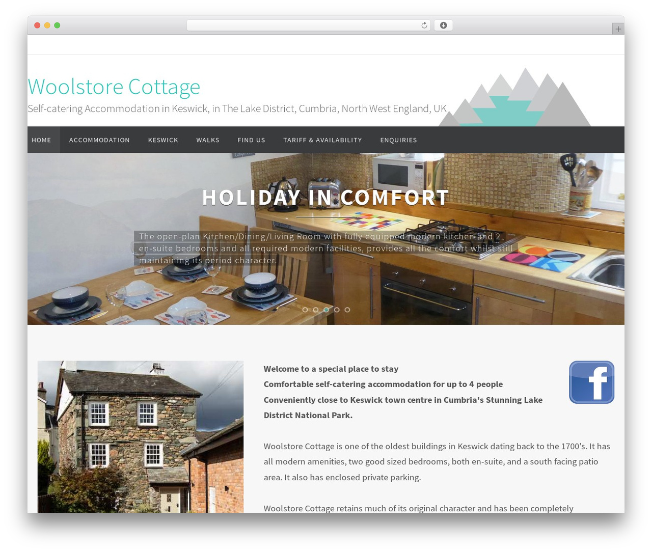 Nirvana theme WordPress - woolstorecottage.co.uk