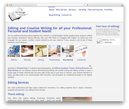 Quest free WP theme - writingyourneeds.com.au