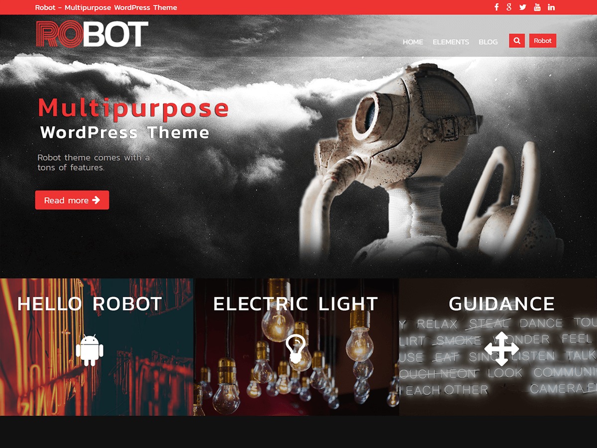 Robot free WordPress theme