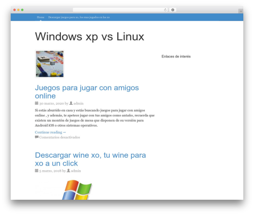 WordPress theme Bootstrap Canvas WP - windowsxpvslinux.com
