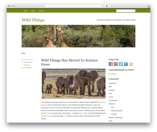 WordPress theme Rumput Hijau - wildthings.sarahzielinski.com/blog