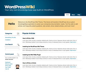 WordPress theme WordPress Wiki Theme by Derek Herman