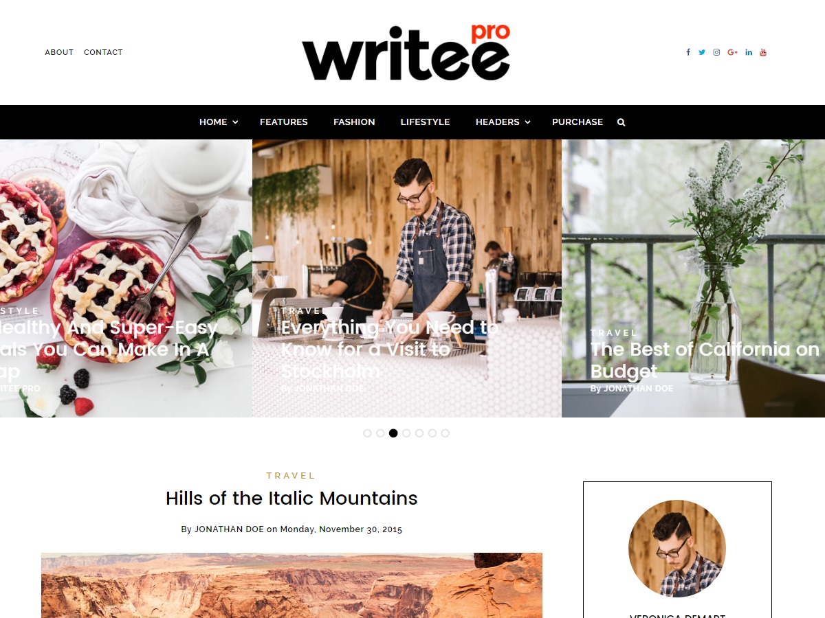 Writee Pro WordPress blog theme Writee Pro WordPress blog theme