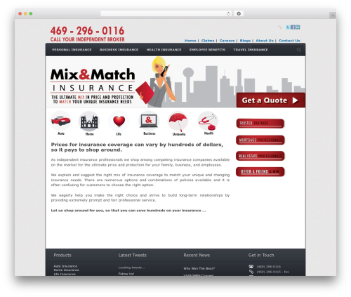 Complexity WordPress shop theme - mixmatchinsurance.com