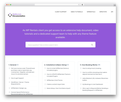 Theme WordPress Flatbase - help.wprentals.org