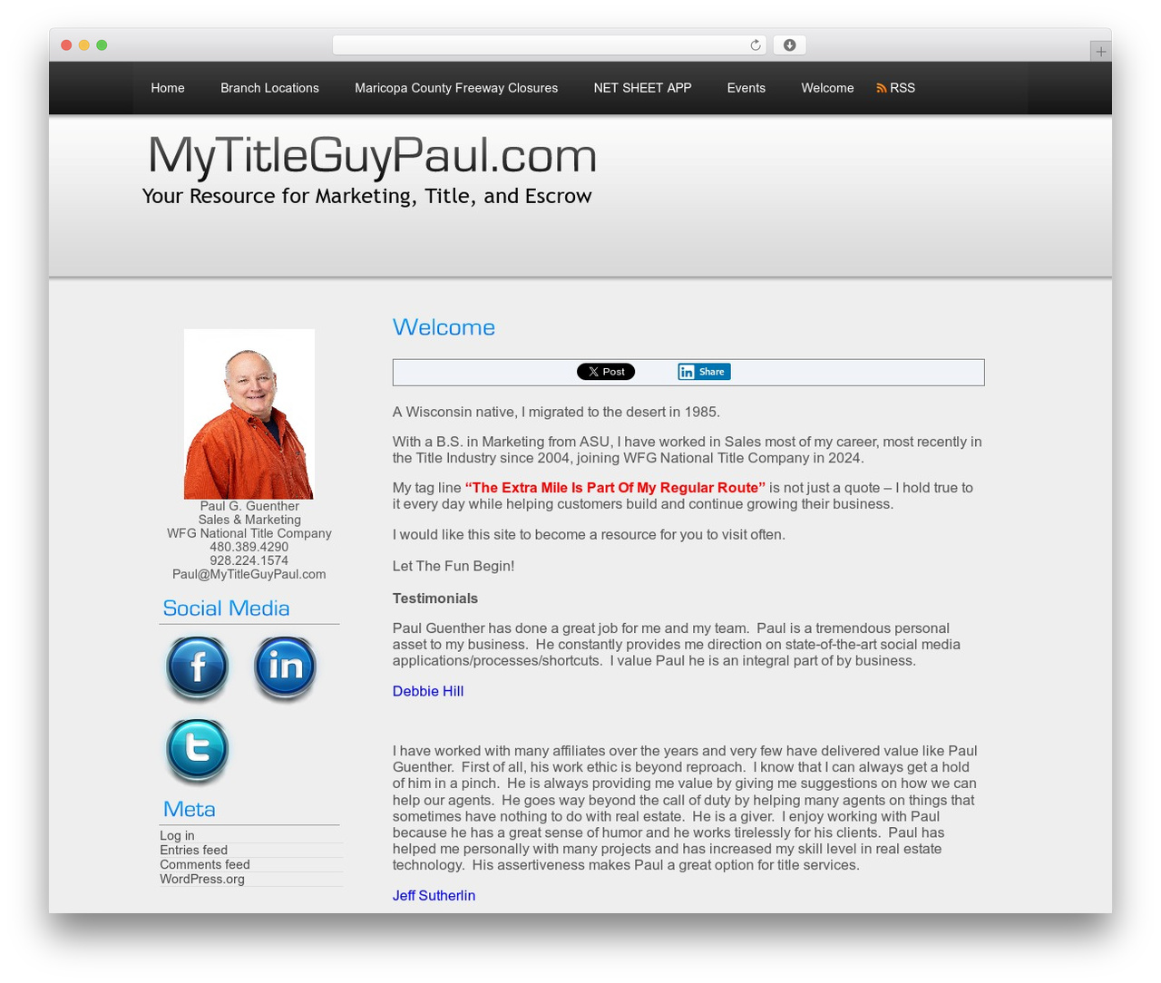 WordPress theme Tranquility - mytitleguypaul.com