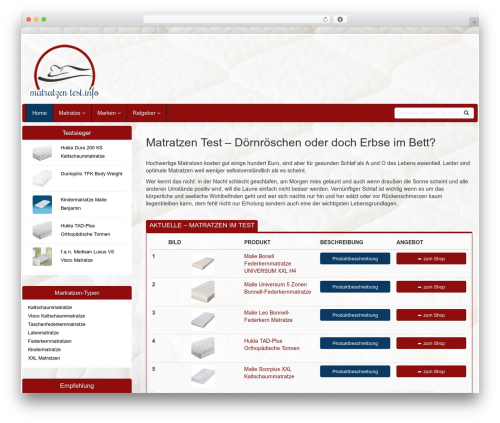 Affiliate-Theme theme WordPress - matratze-test.de Affiliate-Theme theme WordPress - matratze-test.de