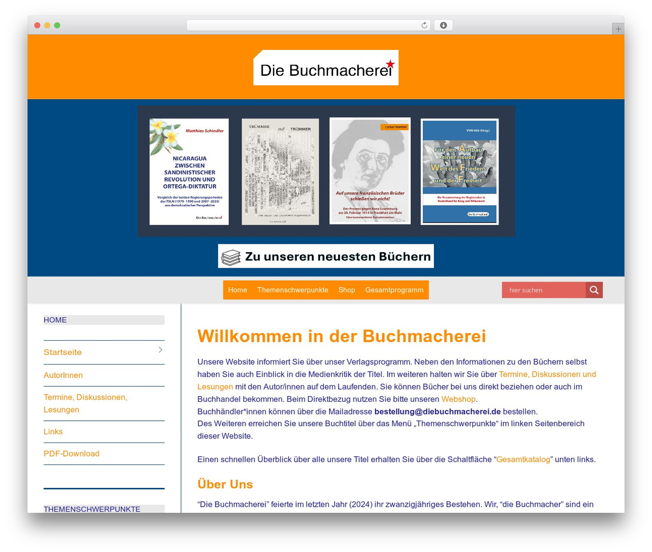 Customify WordPress theme - diebuchmacherei.de