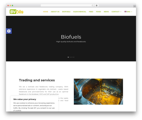 Divi WordPress theme - bv-oils.com