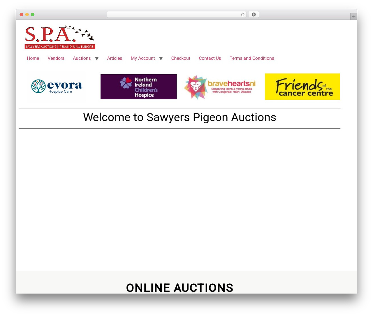 Hello Elementor WordPress theme - sawyerspigeonauctions.com