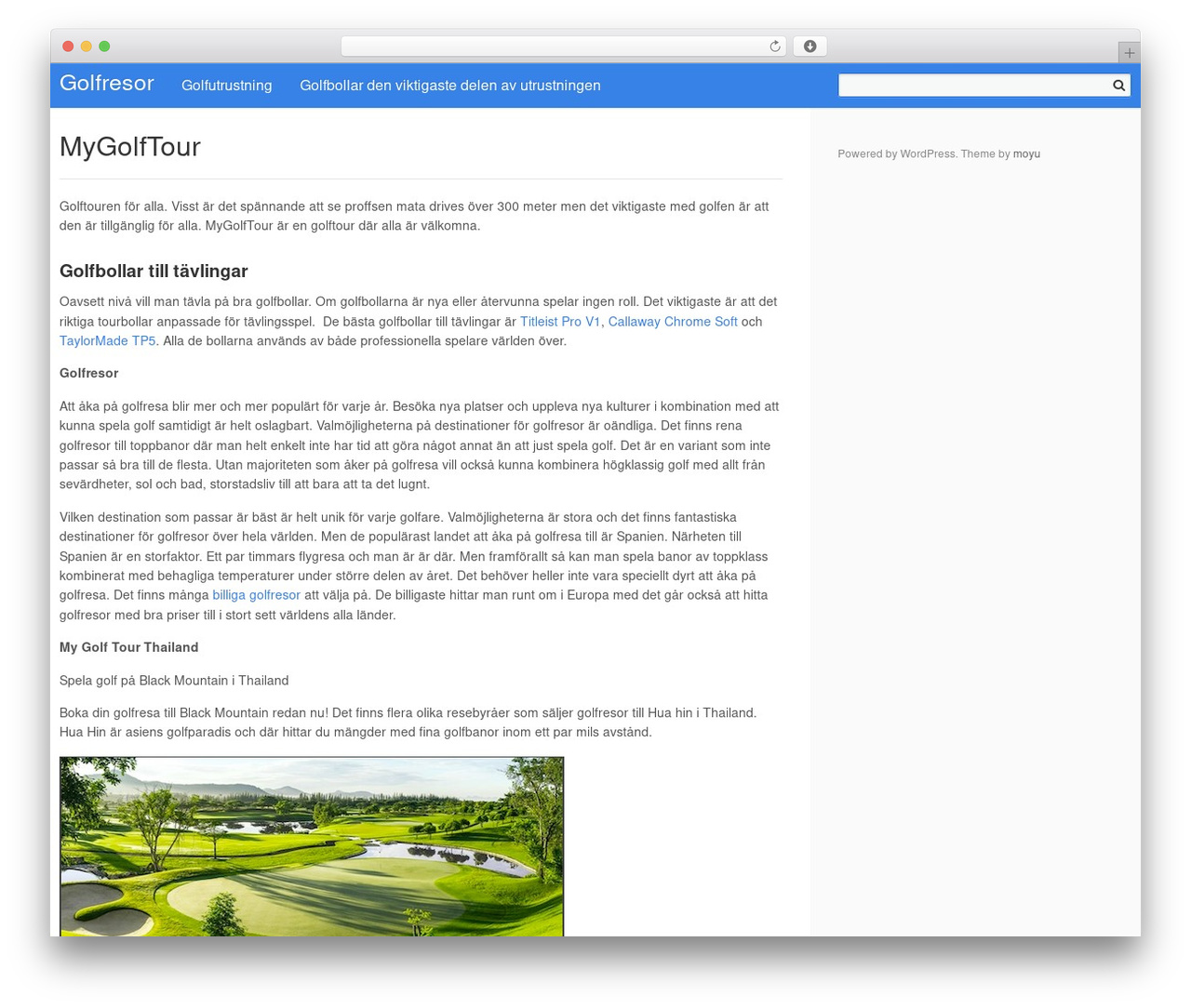 Theme WordPress EverBox - mygolftour.se