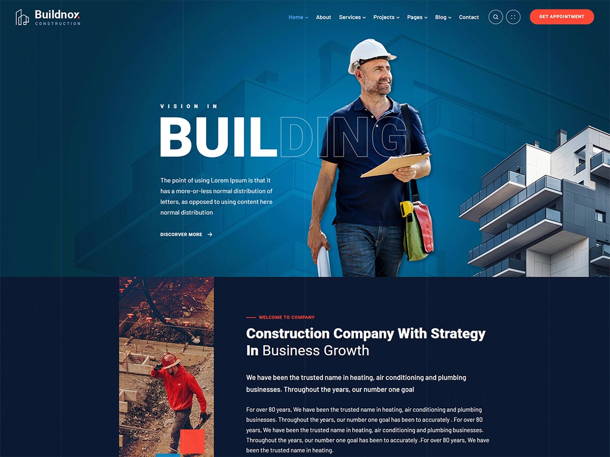 Buildnox company WordPress theme
