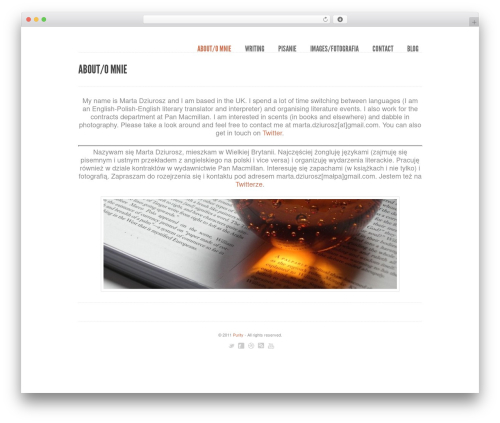 Purity WordPress theme - martadziurosz.com