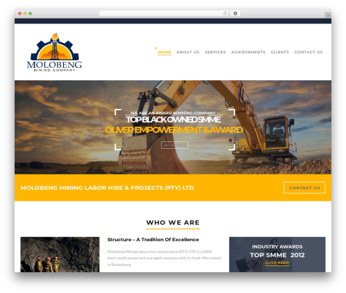 Structure WordPress website theme - molobengmining.co.za