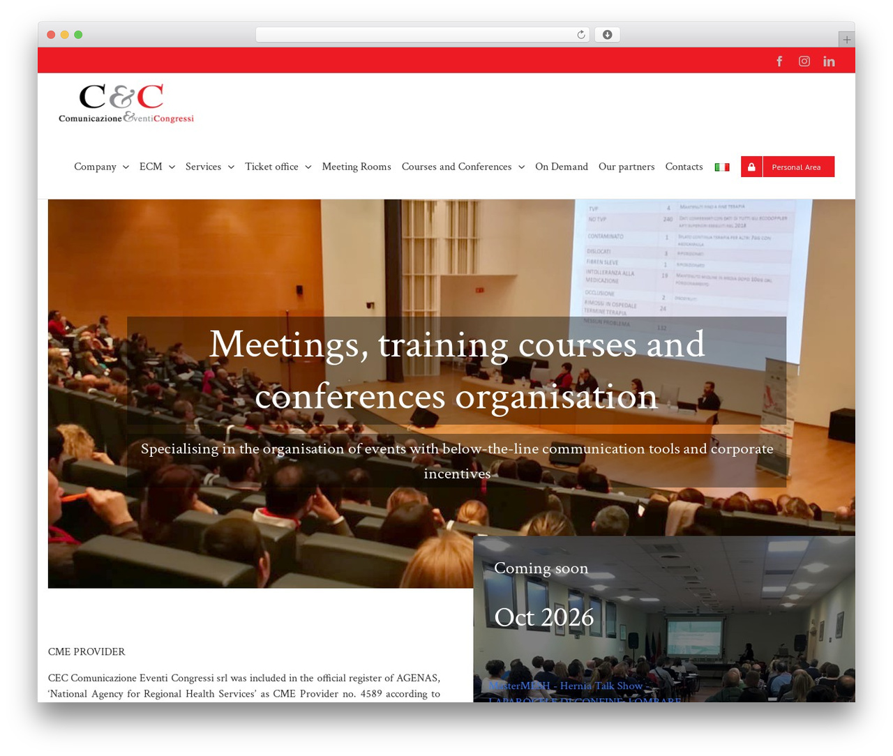 Avada theme WordPress - cecongressi.it