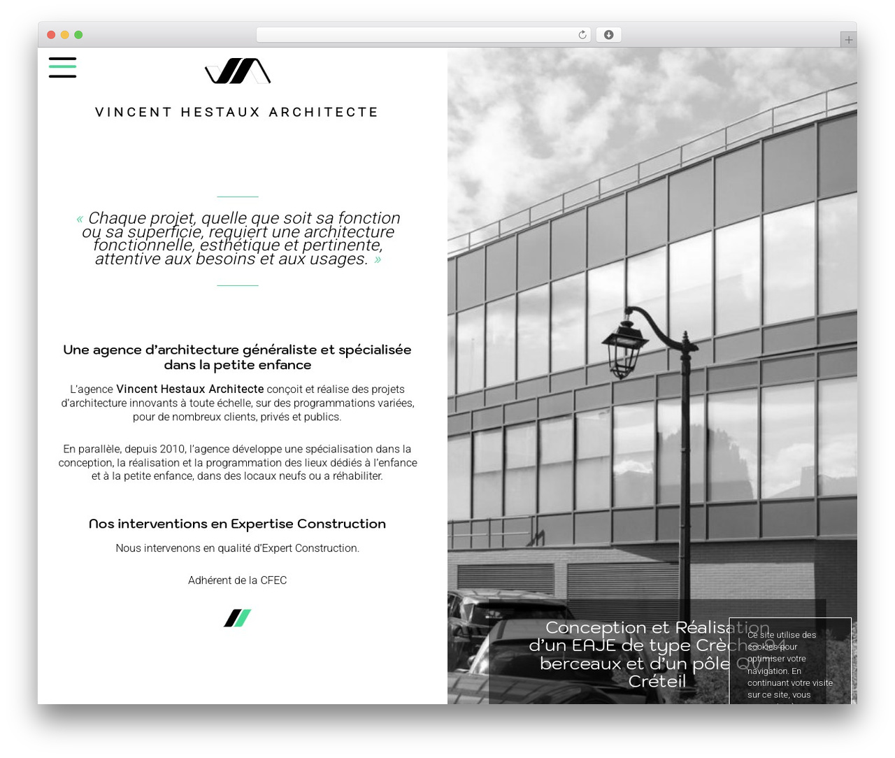 C2Web Framework WordPress theme - hestaux-architecture.com