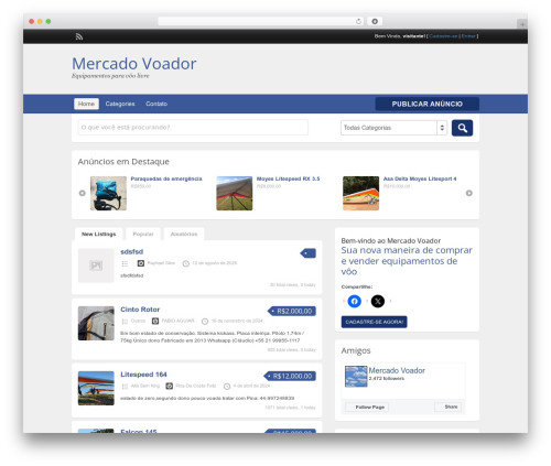 ClassiPress best WordPress theme - mercadovoador.com.br
