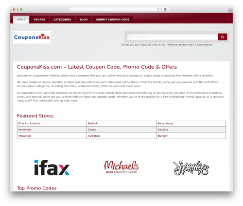 Clipper WordPress store theme - www.couponskiss.com