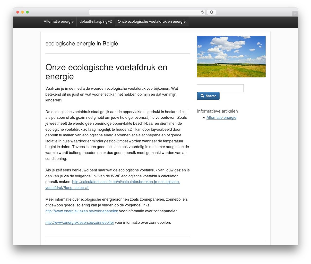Theme WordPress activetab - mijnecosysteem.be