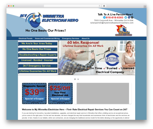 WordPress theme SmallBiz Dynamic - mywinnetkaelectricianhero.com