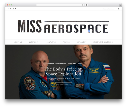 WordPress theme Oleander - missaerospace.com
