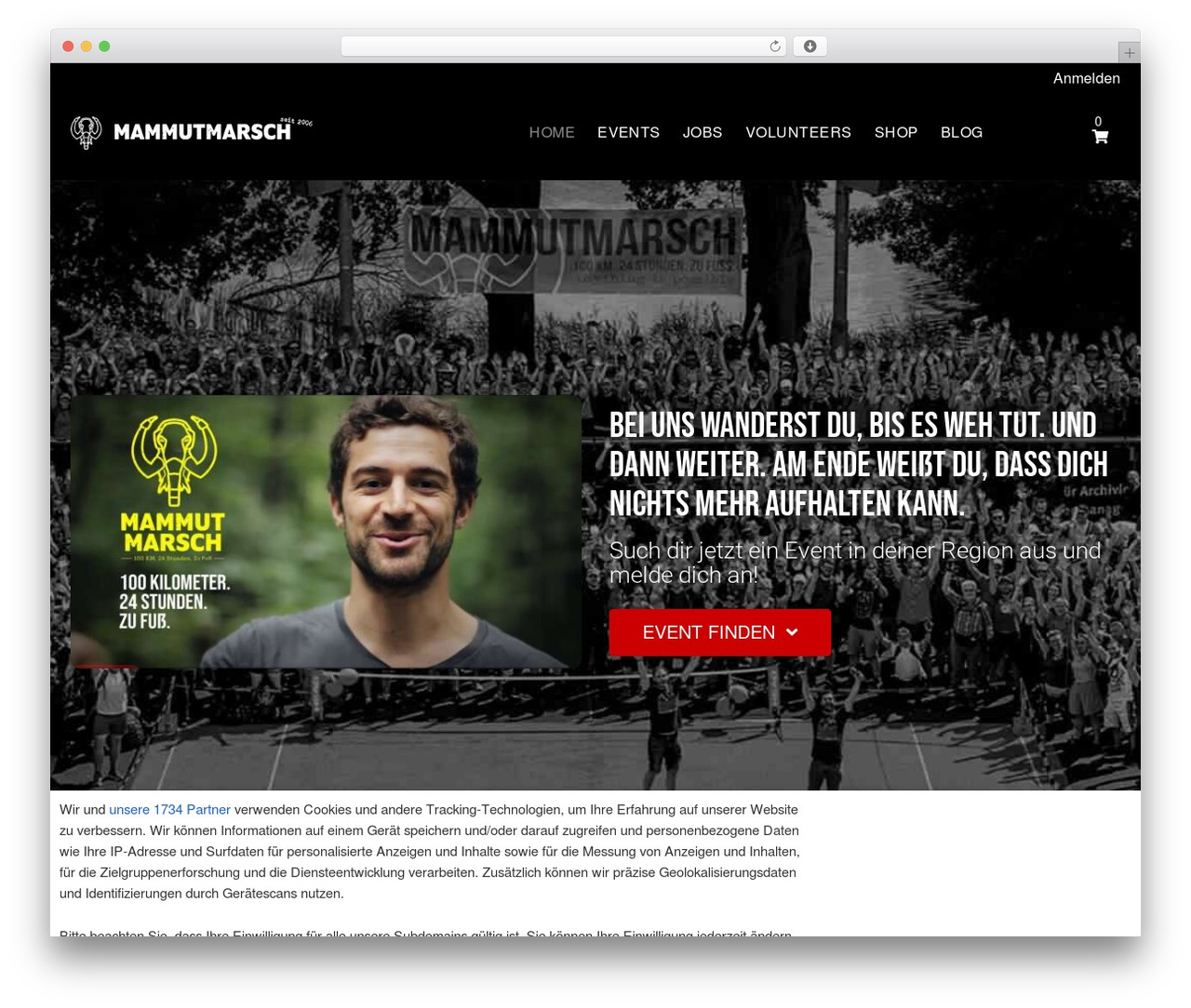 WordPress website theme Megamate - mammutmarsch.de