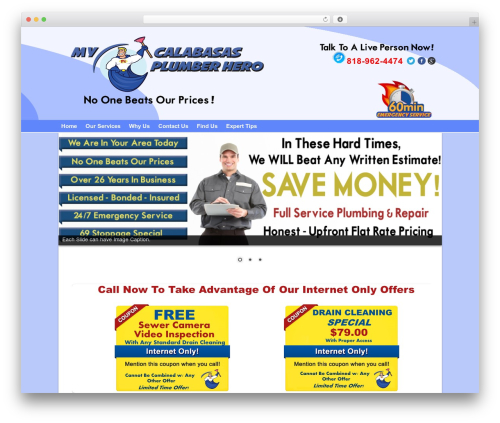 SmallBiz Dynamic WordPress theme - mycalabasasplumberhero.com