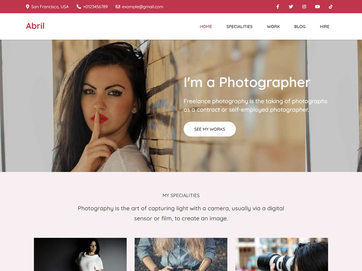 Theme WordPress Abril