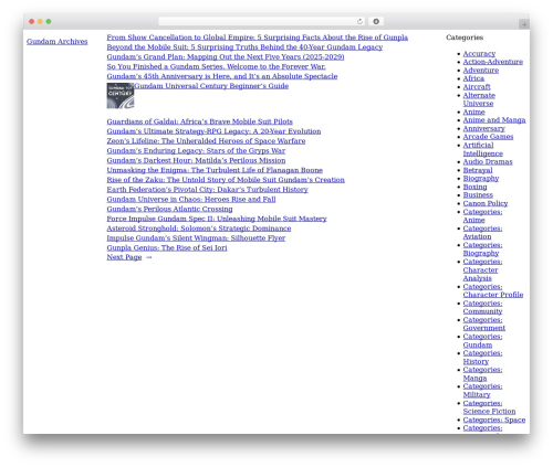 Trellick top WordPress theme - gundamarchives.com